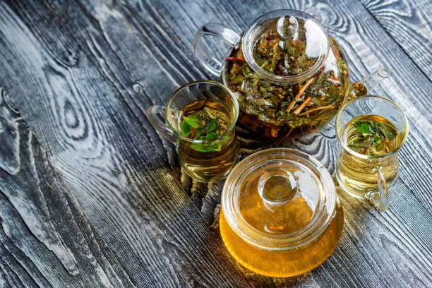 istock Herbal tea with honey and mint leaves 897067578