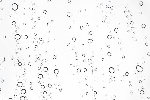 istock Rain drops on glasses surface background./Natural pattern of raindrops on white background. 897070280