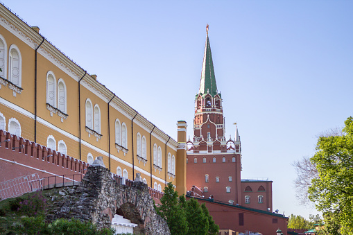 View of the Spasskaya tower of the Moscow Kremlin, Russia