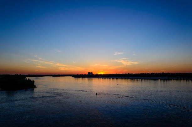 istock Beautiful sunset over the river Dnieper 897088716