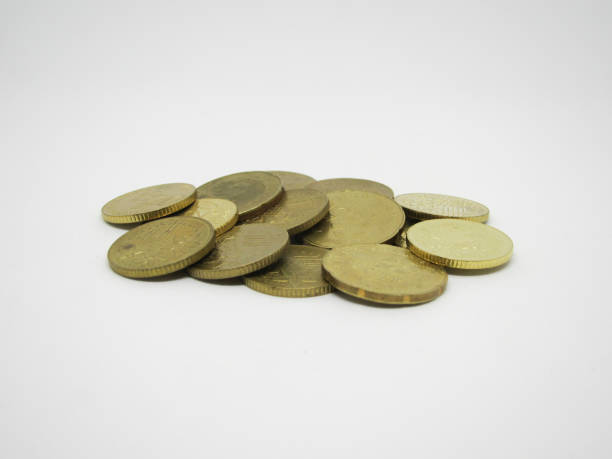 istock Close-Up Of Coins On White Background 897093224