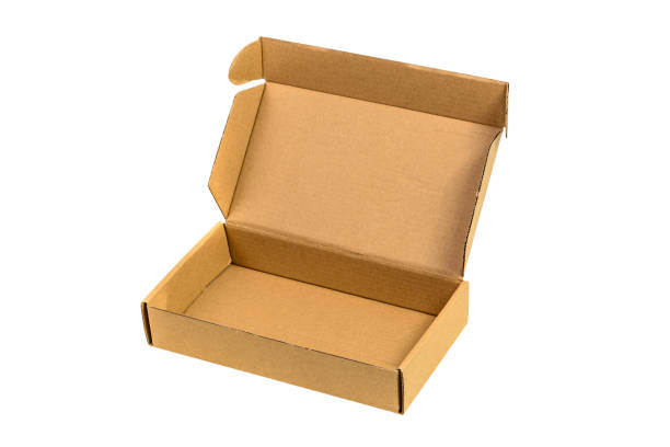 istock Brown tray or brown paper package or cardboard box isolated with soft shadow. 897158494