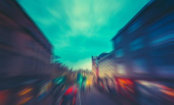 istock Abstract image of night traffic light in oxford, uk 897171076