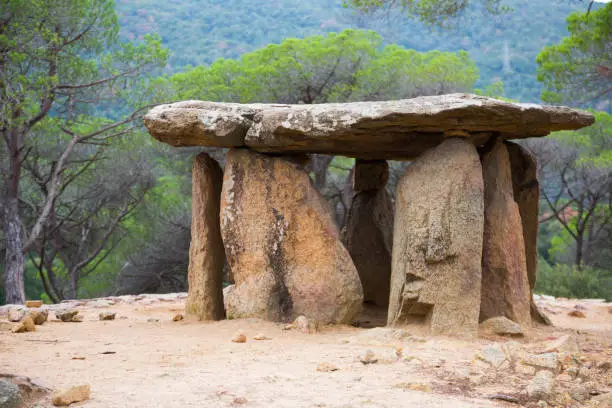 Dolmen de Pedra Gentil in Catalonia in Spain