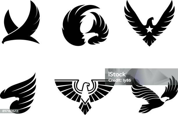 Eagle Icons Stock Illustration - Download Image Now - Eagle - Bird, Icon Symbol, Vector