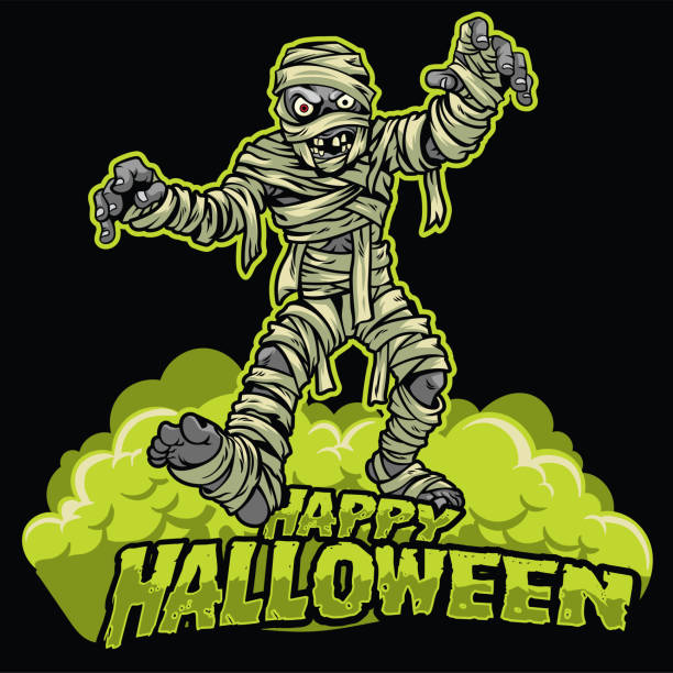 halloween design of mummy vector of halloween design of mummy child casket stock illustrations
