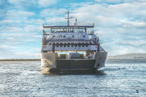 istock loaded ferry moves to another side 897221056