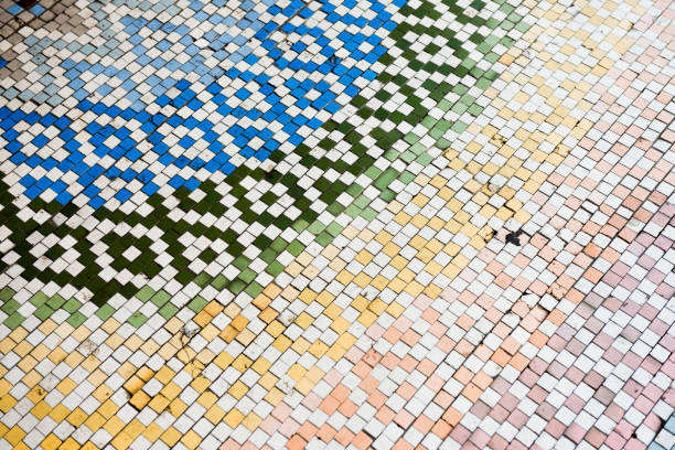 Rainbow Colored Tile Mosaic Background Haight Ashbury San Francisco