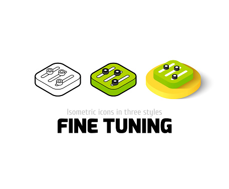 Fine tuning icon, vector symbol in flat, outline and isometric style