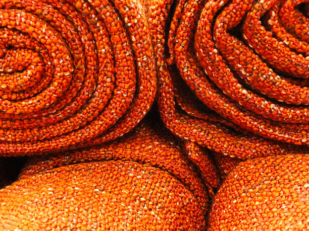 istock Top view of cloth textile surface. Close-up knitted fabric texture. 897258484