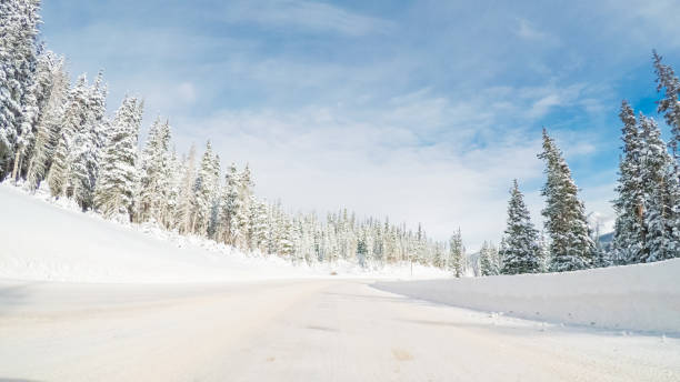 istock Driving over Berthoud Pass after winter storm in Colorado. 897266056