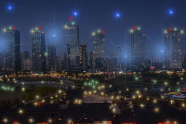 istock light in the big city and starry at night 897318420