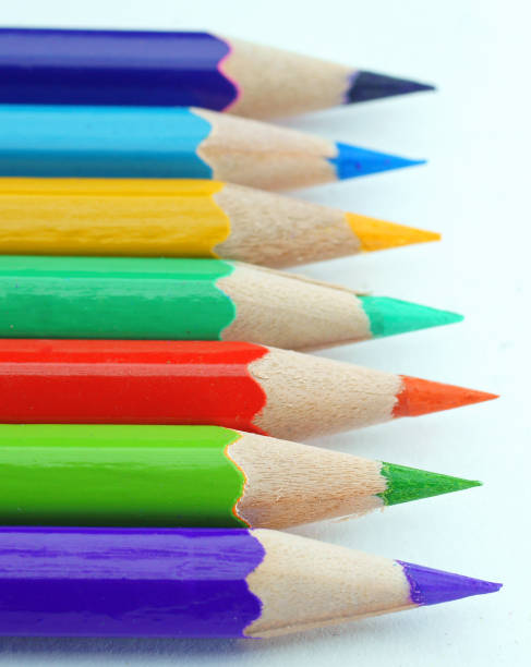 istock Colour pencils isolated on white background close up 897324020