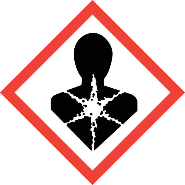 Hazard sign with carcinogenic substances symbol vector art illustration