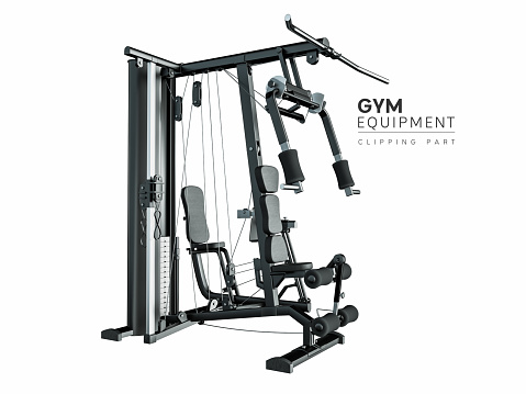 GYM equipment. clipping part in the file for your convenience. 3D rendering and illustration.