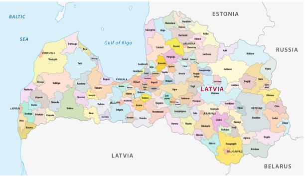 Latvia And Political Map Stock Download Latvia And Political Map 