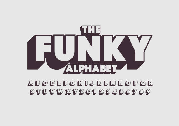 pogrubiony alfabet - tekst symbol ortograficzny stock illustrations
