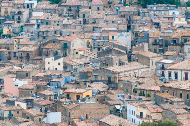 istock view of Mistretta in Sicily 897336116