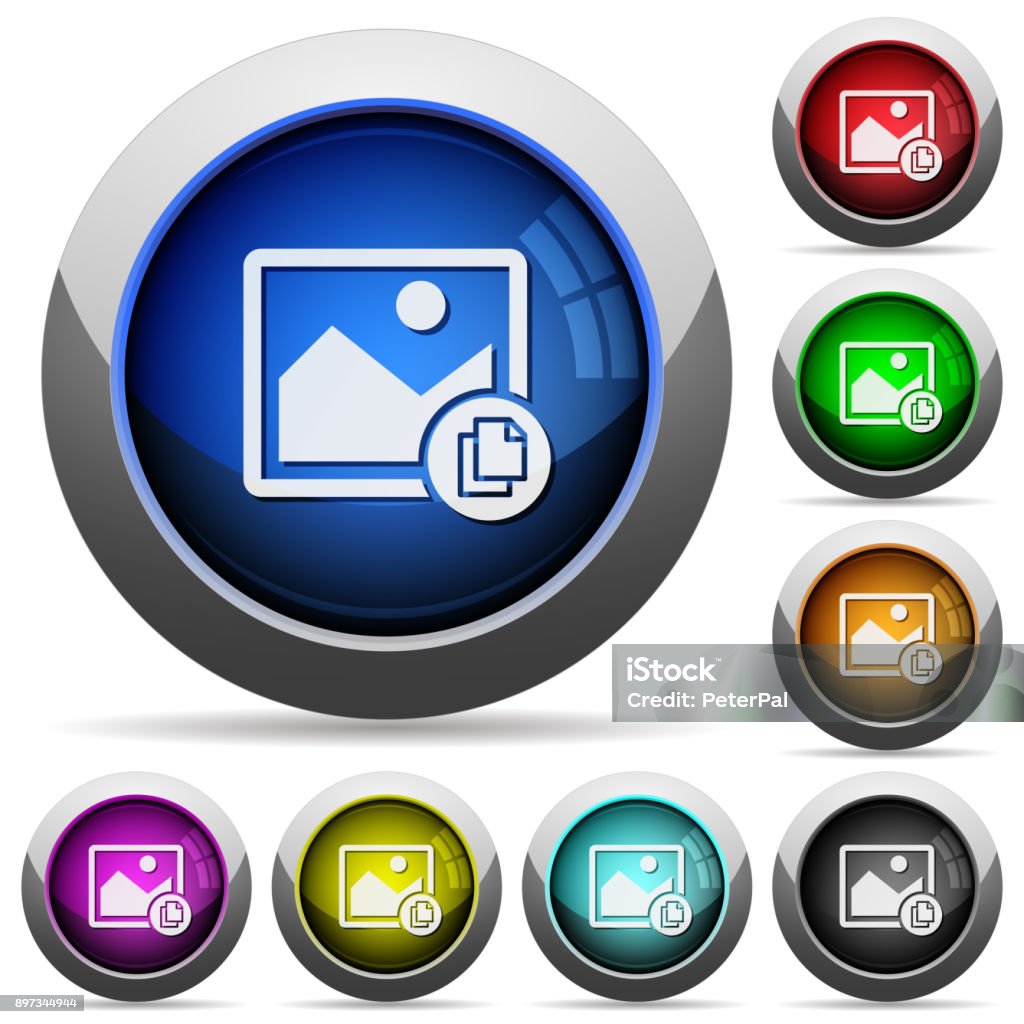 Copy Button Round Copy Image Round Glossy Buttons Stock Illustration - Download Image Now ...
