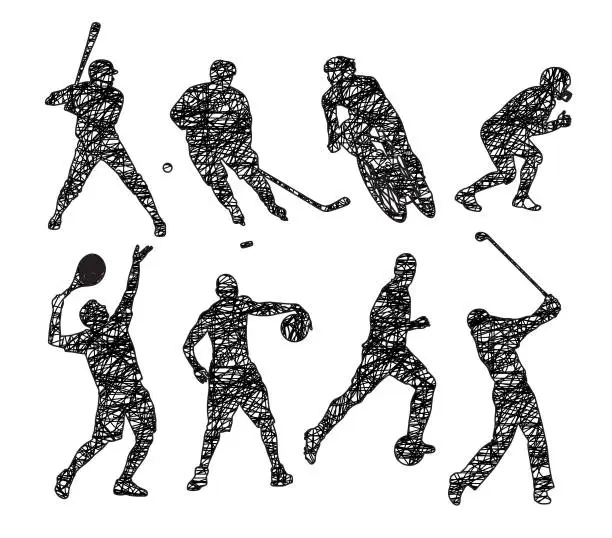 Vector illustration of Sports Variety Scribble