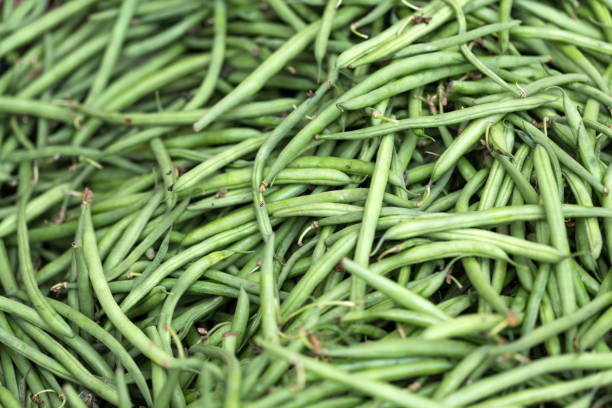 istock Fresh green beans on  farmer agricultural market 897360780