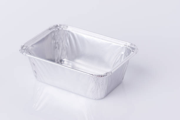istock Aluminum foil tray on white 897371902