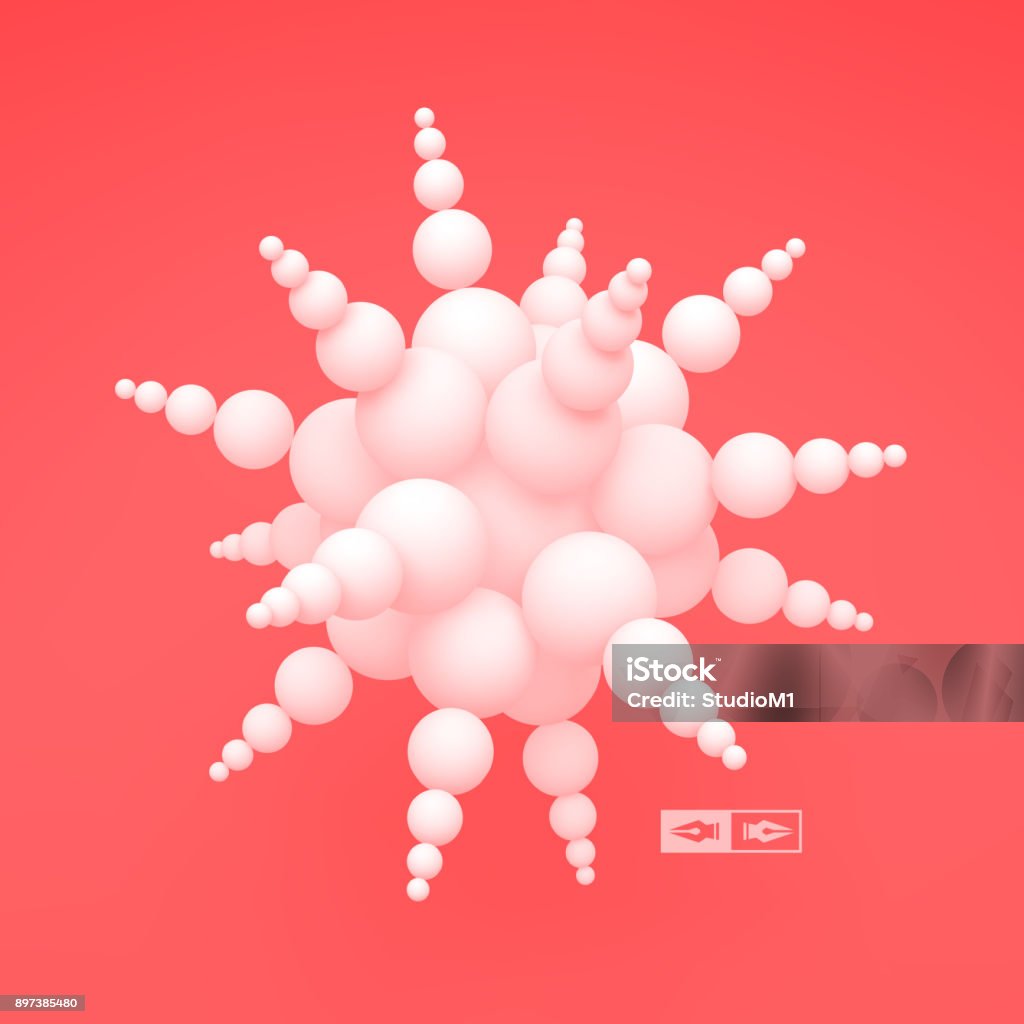 Sphere Exploding Abstract Vector 3d Abstract Spheres Composition Vector Illustration Stock Illustration ...