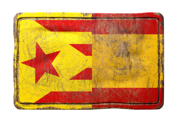 istock Mixes Catalonia and Spain flags 897385998