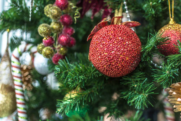 istock Christmas ornament ball on the chrismas tree. 897399558
