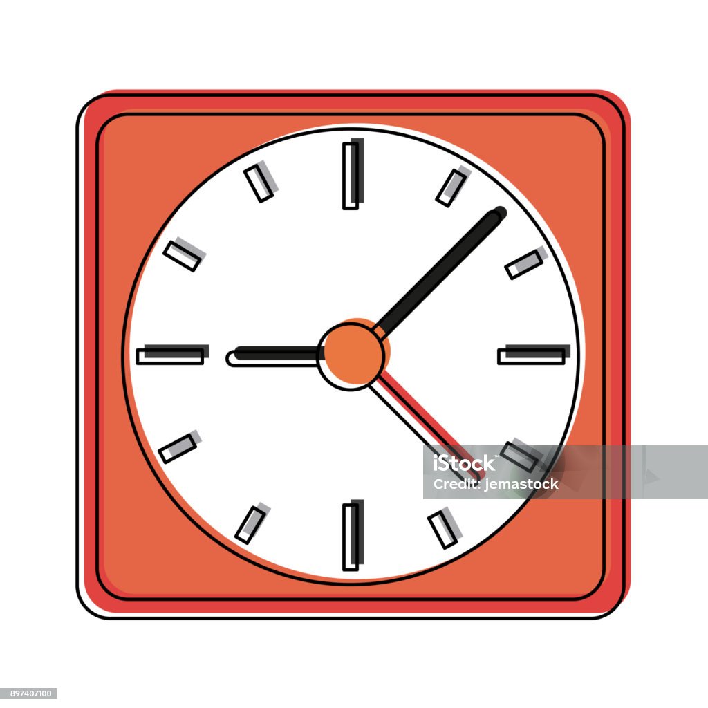 Square Frame Clock Clock Square Frame Stock Illustration - Download Image Now - Accuracy ...