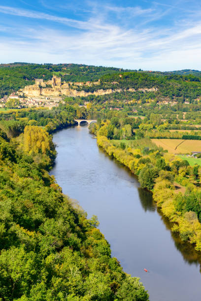 Dordogne Valley from Castelnaud Village stock photo