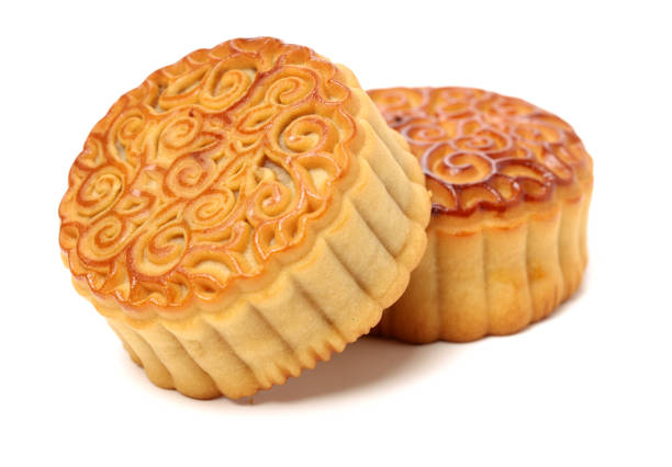 istock Autumn Festival mooncake isolated on white background 897409488