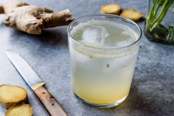 istock Organic Ginger Ale Soda (Tonic) in Glass Ready to Drink 897423810