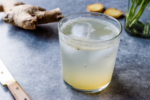 istock Organic Ginger Ale Soda (Tonic) in Glass Ready to Drink 897424036