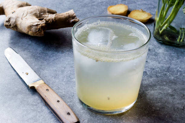 istock Organic Ginger Ale Soda (Tonic) in Glass Ready to Drink 897424558