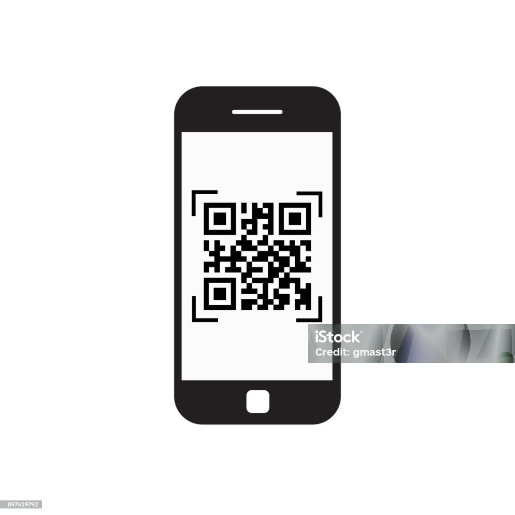 스마트폰 Qr 코드 아이콘 바코드 스캔 전화 검색 - 로열티 프리 QR코드 벡터 아트