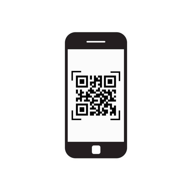 ilustrações de stock, clip art, desenhos animados e ícones de smart phone scanning qr code icon barcode scan with telephone - equipamento de exame médico por imagem de diagnóstico