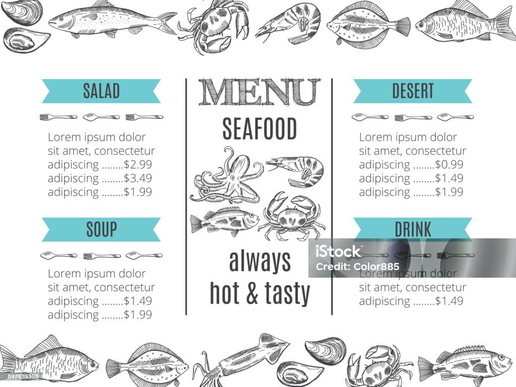 Drawings For Menu Illustration Of Restaurant Menu Stock Illustration - Download Image Now ...