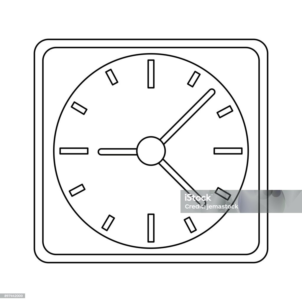 Square Frame Clock Clock Square Frame Stock Illustration - Download Image Now - Accuracy ...