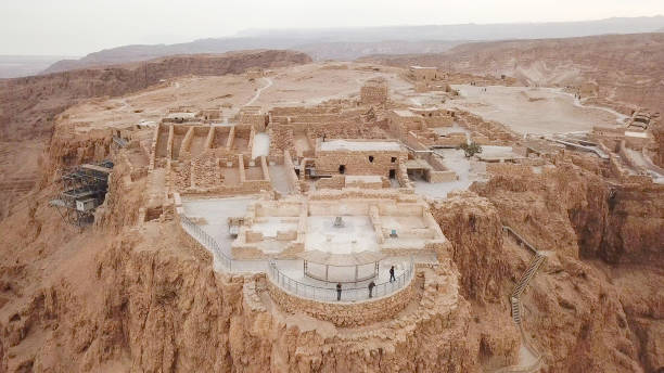 Masada - Aerial image stock photo