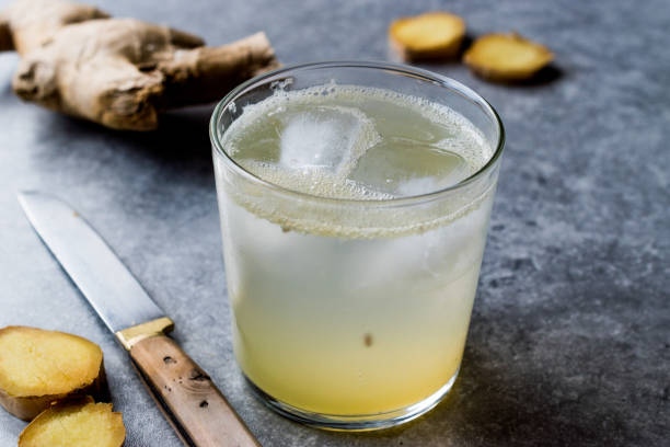 istock Organic Ginger Ale Soda (Tonic) in Glass Ready to Drink 897447590
