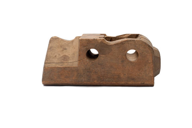 istock Woodworking tool. Traditional wooden hand plane isolated on white background 897447720