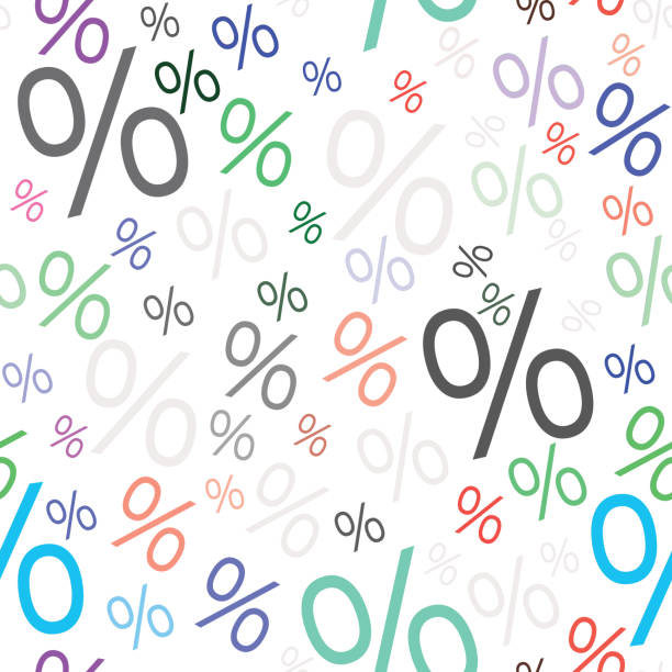 istock Percent seamless business background pattern. Discount illustration. Economic finance promotion image. 897450742