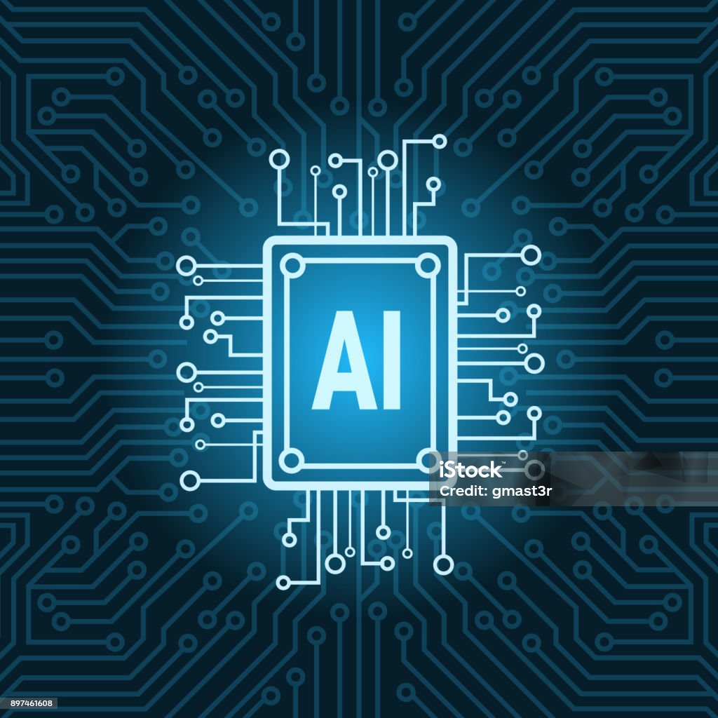 Artificial Intelligence Chip On Circuit Motherboard Background Modern Technology Concept Artificial Intelligence Chip On Circuit Motherboard Background Modern Technology Concept Vector Illustration Computer Chip stock vector