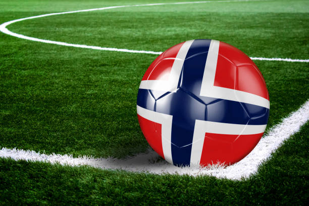 istock Norway Soccer Ball on Field at Night 897461800