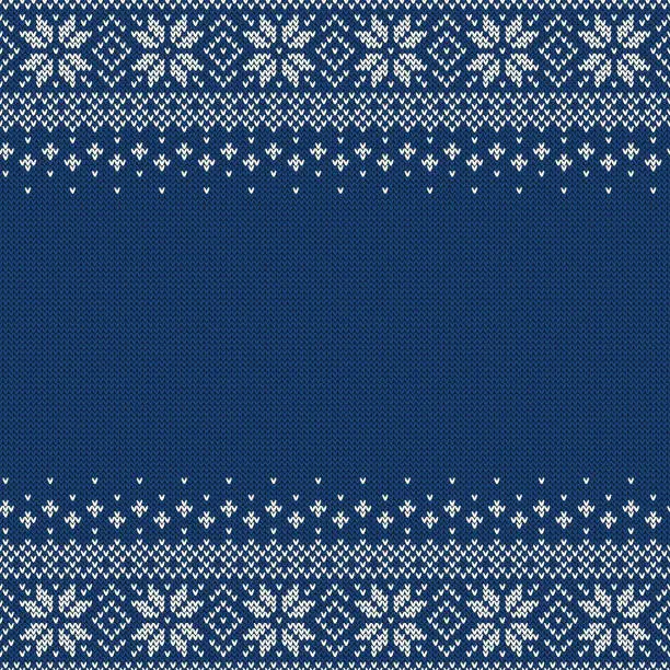 Vector illustration of Knitted seamless background with copyspace.