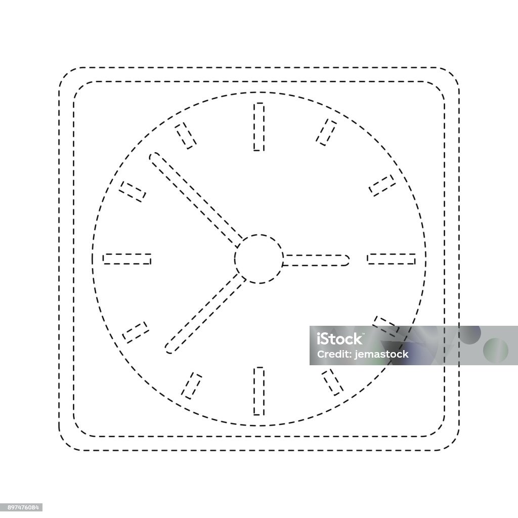Square Frame Clock Clock Square Frame Stock Illustration - Download Image Now - Accuracy ...