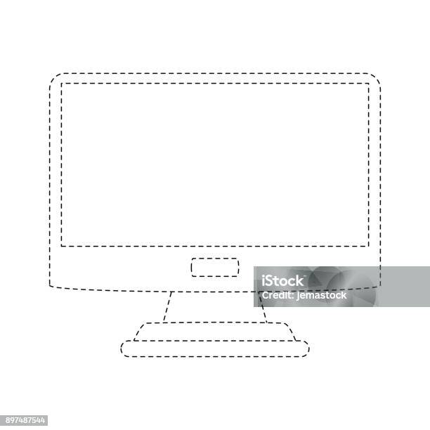 Computer Screen Border Printable Computer Screen Isolated Stock Illustration - Download Image Now ...