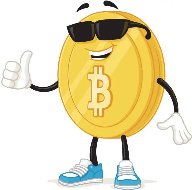 Vector illustration of Bitcoin Mascot
