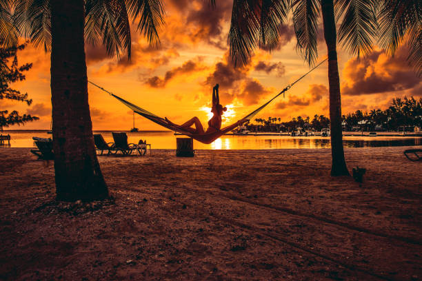 istock Relaxing on hammock after a beach day in the Caribbean - Cayman Islands 897497972